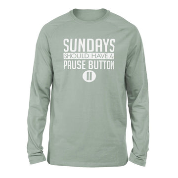 Sundays Should Have A Pause Button Men/Unisex Drop Shoulder Sweatshirt in Dusty Blue color
